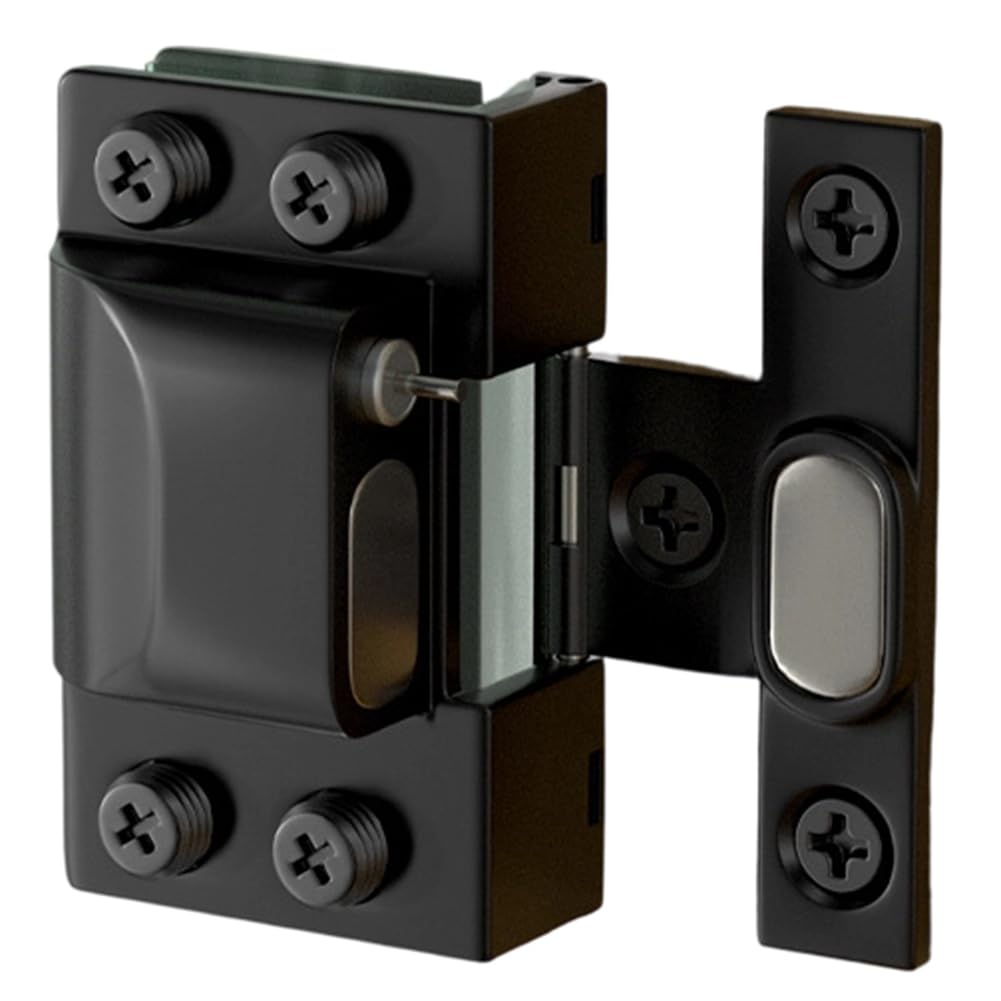 Jnchdghwa Black Hydraulic No-Drill Glass Hinge For Wine Showcase Bookcase Cabinet