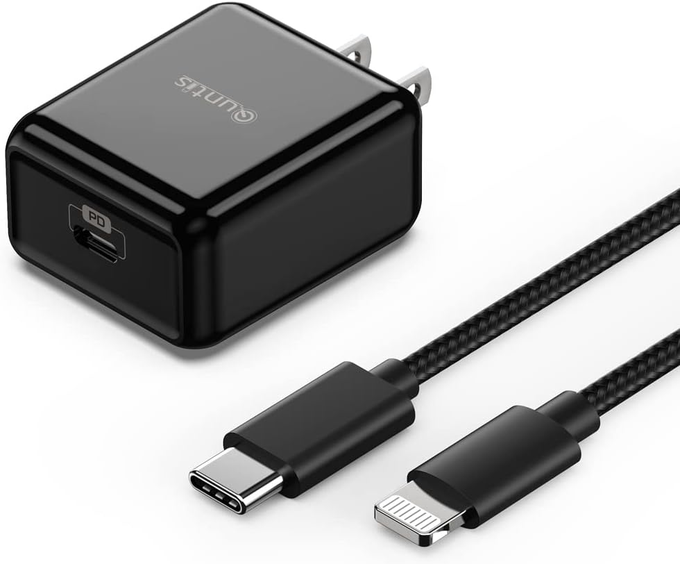 iPhone Fast Charger MFi Certified - Quntis 18W USB C Power Delivery Wall Charger Plug with 6FT C to Lightning Charger Cable for New iPhone 12 11 Mini Pro Max SE 2020 11 Xs XR X 8 Plus iPad Pro AirPods