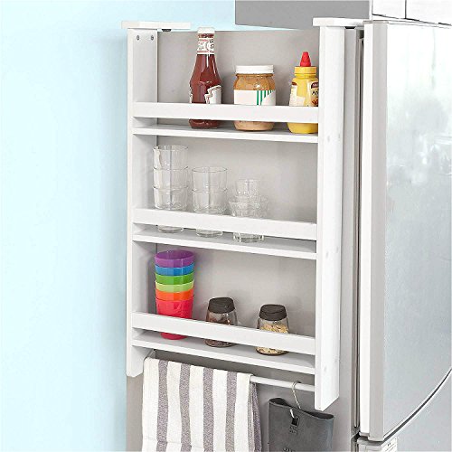 Barbieya häng endes Estantería para frigorífico, 3 Tiers Estantería de Cocina Armario, Color Blanco ? Free 4 S de Tipo de Ranura para  Ganchos de Drop ? Azul o Verde ?