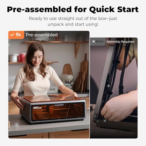CREALITY FALCON A1 10W Laser Engraver, 80W Enclosed Laser Cutter and Engraver Machine with Air Assist, Smart Camera Positioning, 600mm/s Speed, Smart Material Recognition, Ideal for Wood & Metal