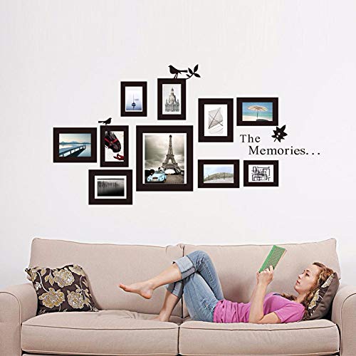 Fufibwoesan Wall Decal With 10 Photo Frames Wall Sticker Diy Removable Vinyl Family Lettering Sayings Wall Decor No English Alphabet Wallpaper #TOP1
