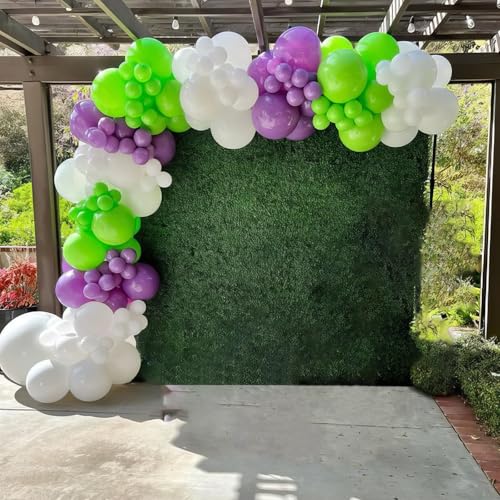 Image of Green Purple Blue Balloons, Green Blue Balloon Purple Teal Silver Balloon Grassy Balloons for Birthday Boys Girls Baby Shower Monster Theme Party Wedding Anniversary Decorations Supplies