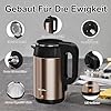 Wasserkocher Edelstahl 3 Liter Elektrischer Wasserkocher 1500W Teekocher mit 360°-Basis, BPA Frei, Trockengehschutz, Auto-Off, LED-Anzeigeleuchte Sprungdeckel Feststehendes Filtersieb, Roségold #3