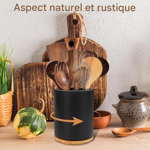 Range-Ustensiles en Bois pour Table à Manger et Plan de Travail Moderne - 8