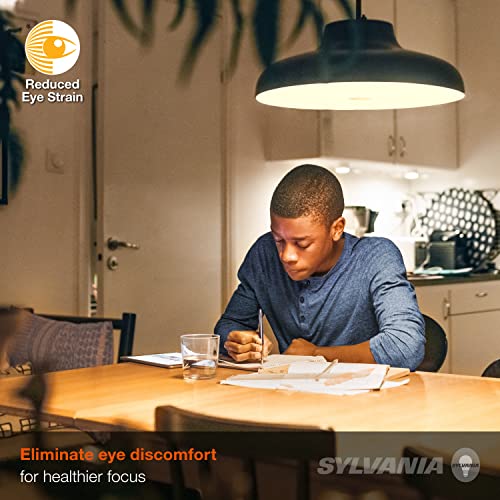 Sylvania Reduced Eye Strain A19 LED Light Bulb, 60W = 8W, 13 Year, Dimmable, Frosted, 2700K, Soft White - 4 Pk by LEDVANCE - Image 5