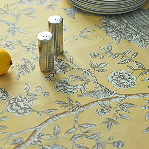 Nappe rectangulaire jaune imperméable en tissu oblong pour table de dîner