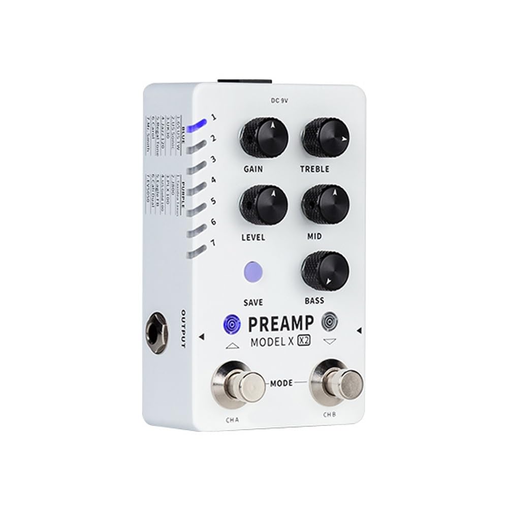 PREAMPLIFICADOR MODELO X2 Efecto, escenario frontal digital simple, guitarra bajo doble paso pin simple