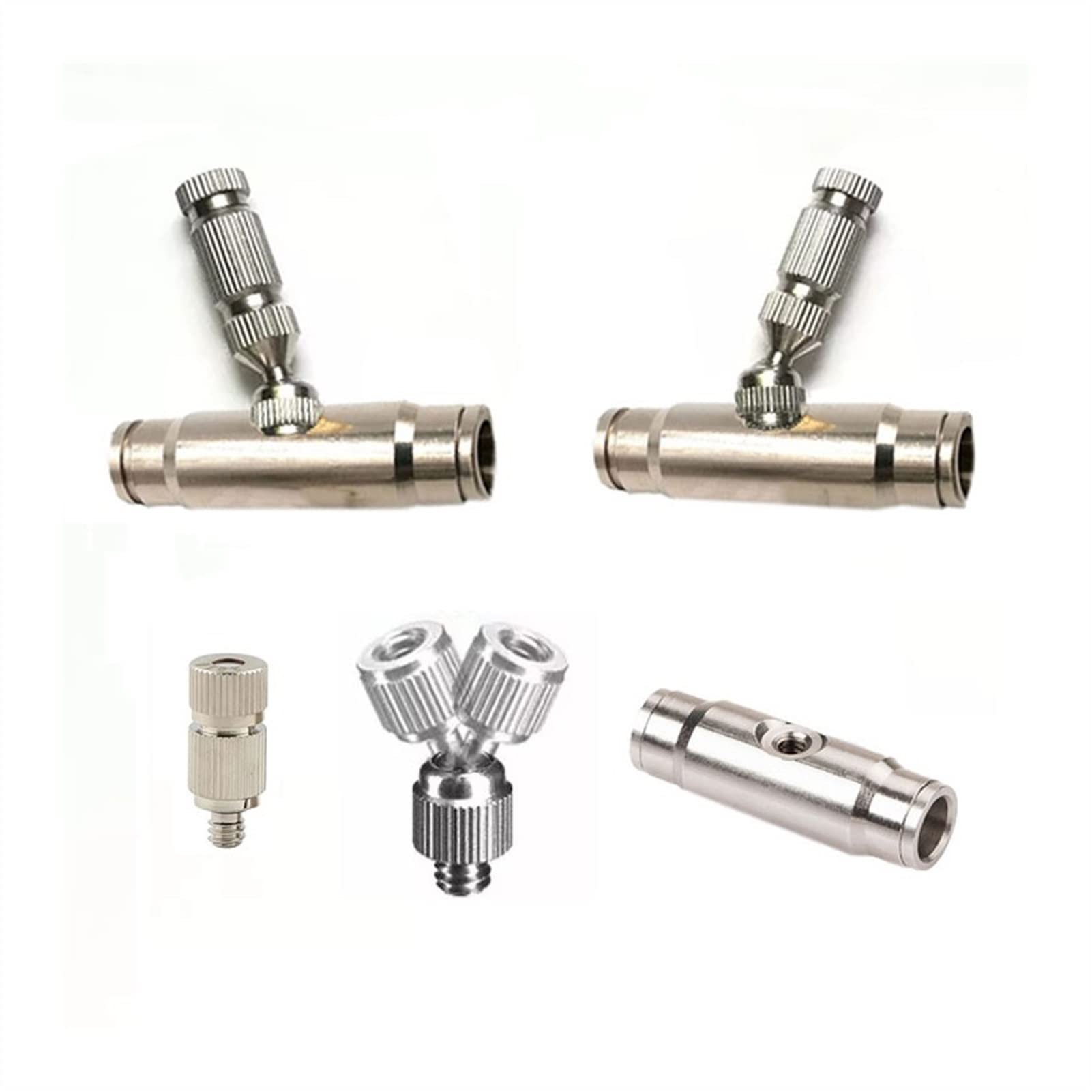 SOHNVWTGD 10PACK High Pressure Brass Mister Nozzles with 3/8" Interface Quick Connector, Fog Nozzle Heads with 360 Degree Swivel Base(0.2mm)