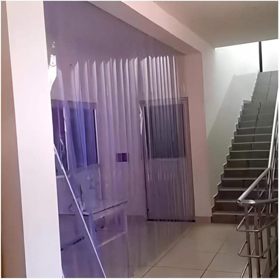PVC Smooth Plastic Strip Door Curtain, Standard Water Proof Insulated Commercial Freezer Curtains for Warehouse Gate Doorway(135x280cm)