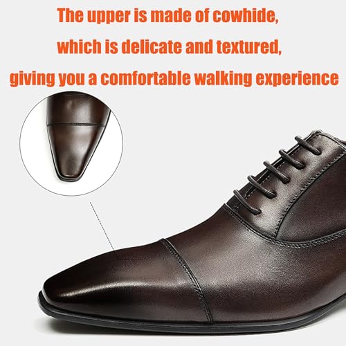 Men's Breathable Oxford Dress Shoes for Business and Casual Wear, with Flexible Rubber Sole, Ideal for Weddings Office Outdoor Events2