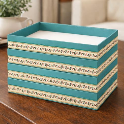 Image of SATYAM KRAFT 12 Pcs Multipurpose Folding Cardboard Gift Box | Premium Paper Hamper Empty DIY Tray for Wedding, Birthday, Gifting, Gift Packaging, Festive Foldable Hampers, Stylish Return Gifts (Blue)