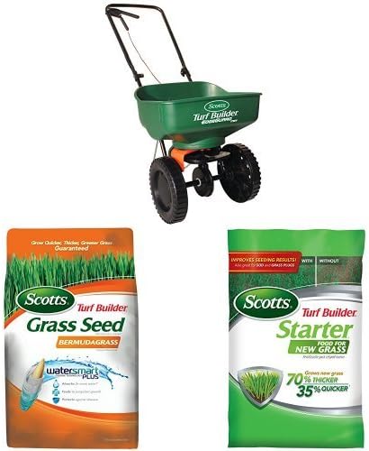 ScottsFertilizante césped Builder edgeguardMini Broadcast Spreader hasta 5, Paquete de césped del sur nuevo