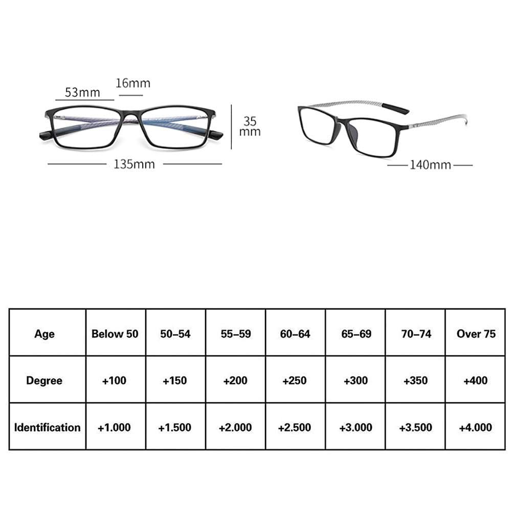 JIETIAN Gafas de protección para Hombres de Negocios con Lentes de Resina asférica 1,56 y Montura TR90 contra la luz Azul de Alta definición,01,+1.0