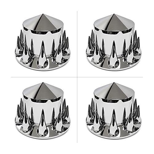 (4) 10263PJ Chrome, Drive Axle 33mm Pointed Hub and Nut Covers
