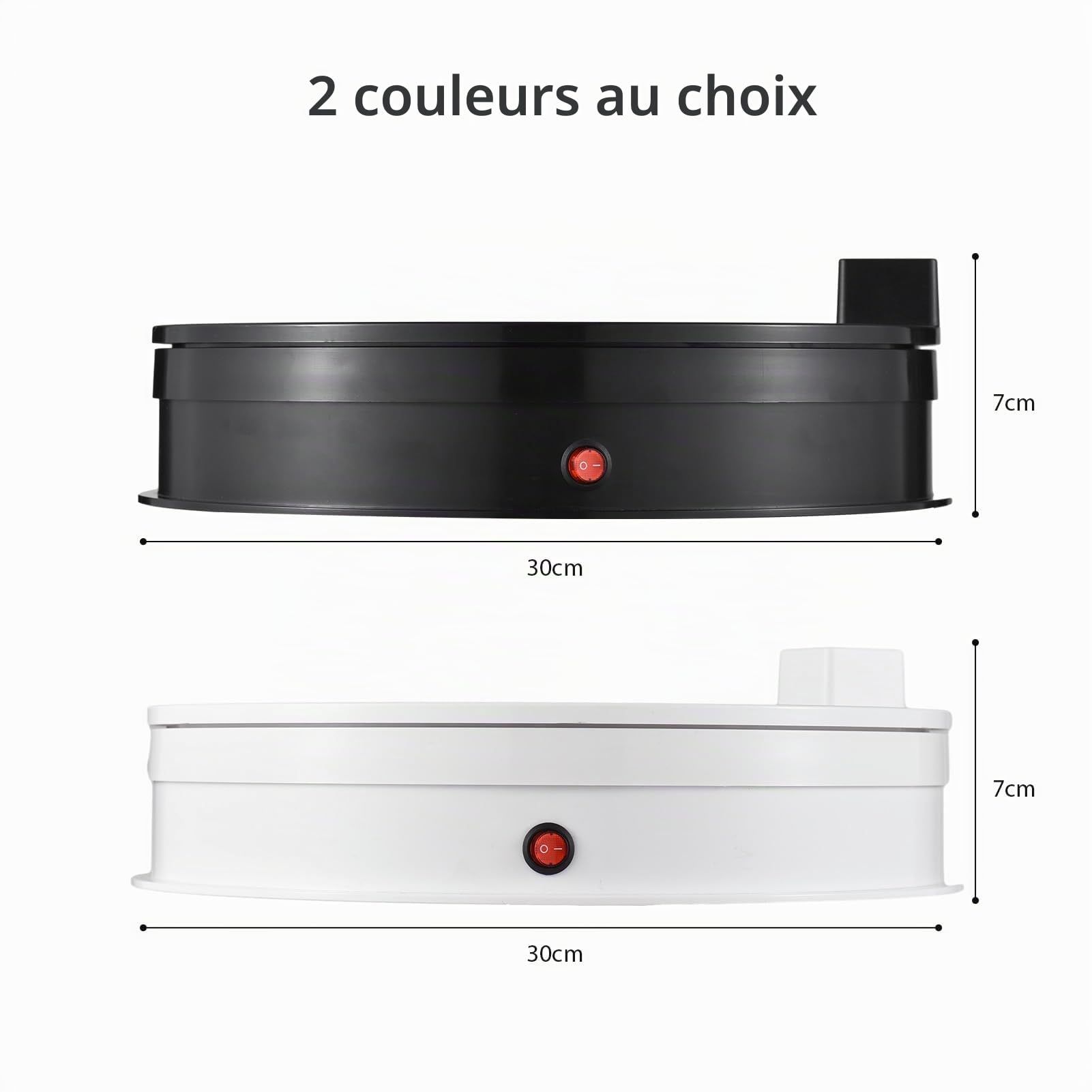 Andoer Plateau tournant électrique, support d'affichage rotatif motorisé de 30 cm, pivotant à 360° avec lumière LED pour présentoir de bijoux, présentoir de magasin, photographie