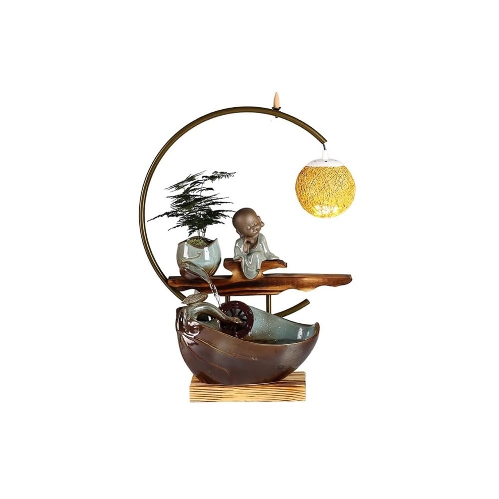 Fontaine d'intérieur cascade céramique style paysage chinois décoration maison
