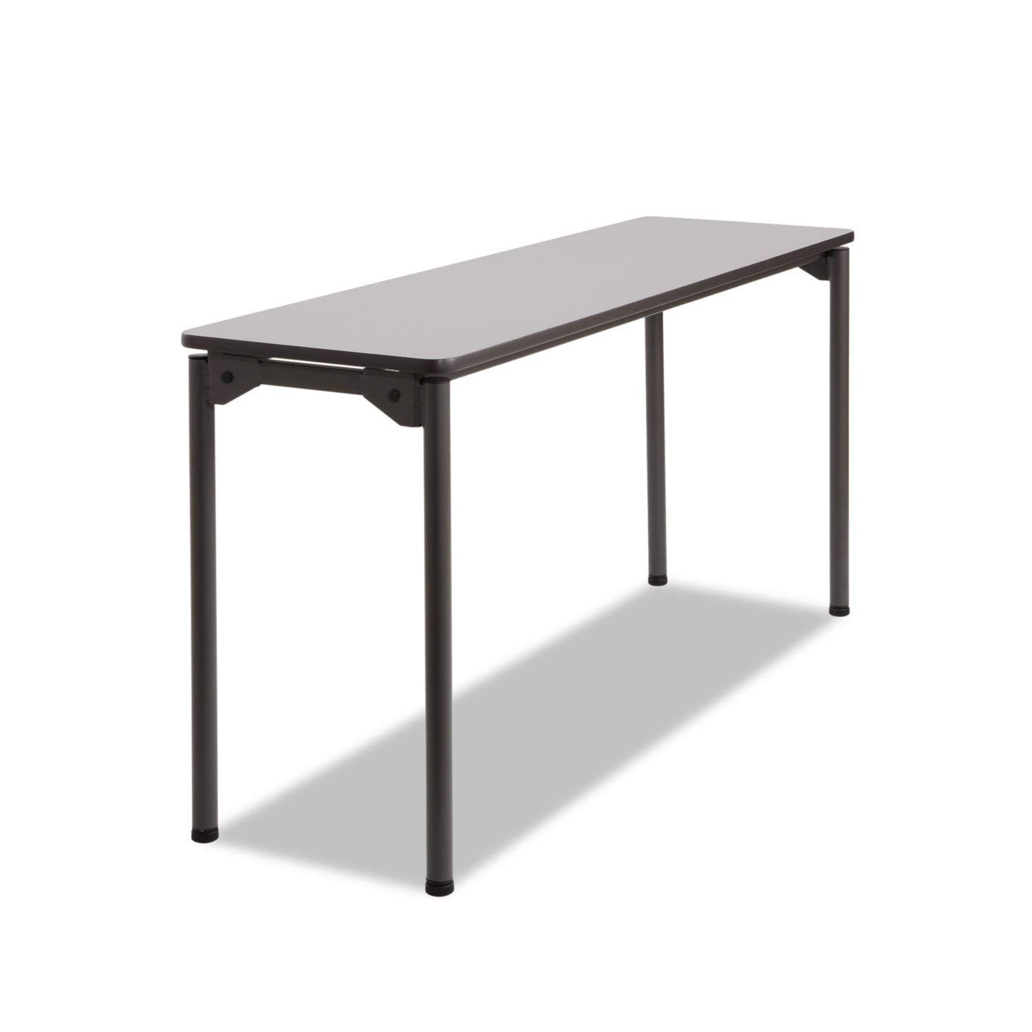 Iceberg Maxx Legroom Wood Folding Table, with Open Corner Design, Gray