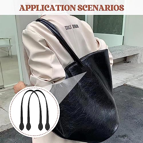 Kleemeiero 10 Stück Lederhandtasche Griffe 5 Farben Taschengriffe Leder PU Schultergurte Leder Taschenhenkel Mit Ohrenform-Endlöcher Für Gehäkelte Taschen Geldbörsen-Einkaufstasche, 60 cm / 23.4'