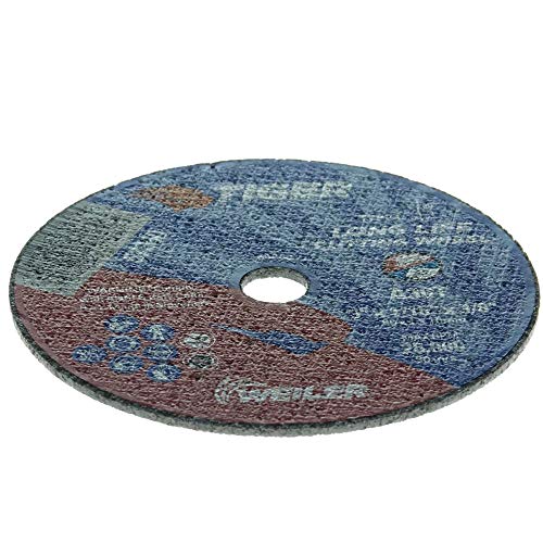 Image of Weiler 57060 3-Inch Cutting Wheel, Tiger AO Steel /Metal Long Life, Performance Cutting, 1 /16 inch A36T Type 1 3 /8 inch Arbor (Pack of 100)
