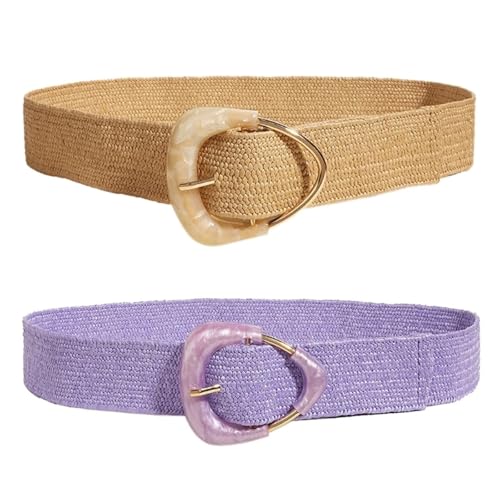 Straw Boho Belt Women Stretchy Belts Straw Woven Elastic Belt Ladies Waist Belt for Casual Wear and Beach Outfits4