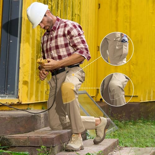 Stretch Cargo Pants Men Workout Stretch Tapered Pants Construction Slim Fit Sweatpants2