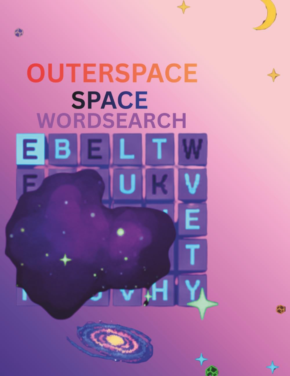 Outer Space Word Search Puzzle: Word searches with easy to read print about space, planets and moons/8.5x11/116 pages/ 50+ puzzles/ for gifts, leisure time and fun