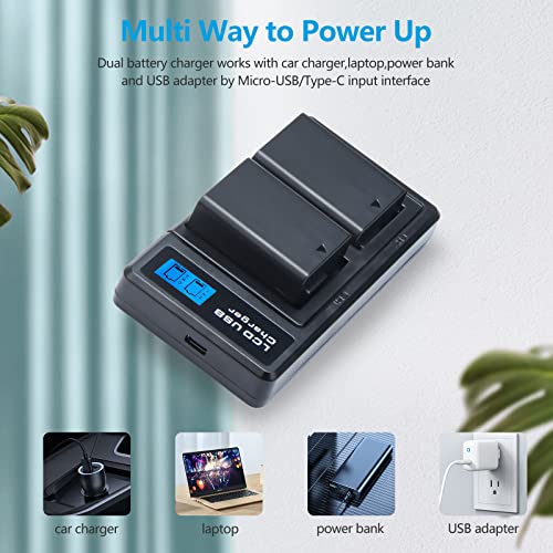 OYOMBA 2-Pack EN-EL25 Batterie Rechargeables Compatibles avec Nikon Z50, Z 50, et Chargeur Double USB pour Batterie Nikon EN-EL25a/4241,Nikon Z FC Mirrorless, Caméras Série Z - Image 4