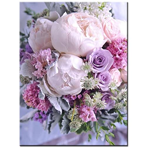 Broderie diamant kit complet plein rose géante pour décoration de salon et chambre