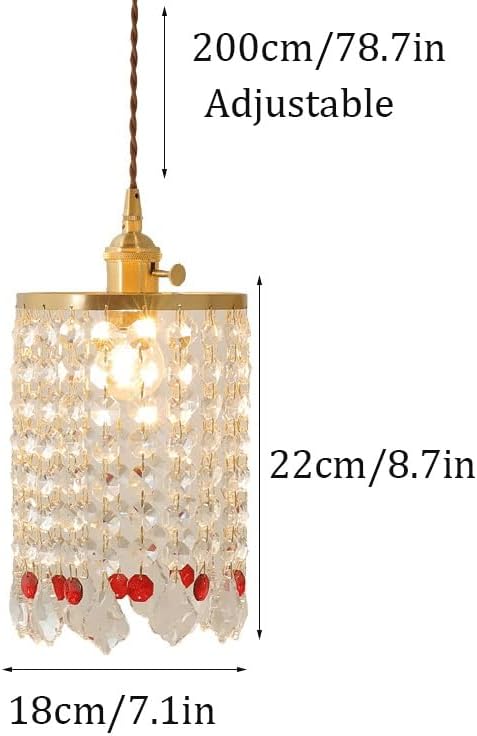 French Luxury Crystal Brass Pendant Light with E27/E26 Base Lamp Vintage Bedroom Hanging for Kitchen Island Clothing Store Living Rooms ﻿ image 5