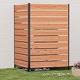 Modern Shade 5' x 3' Wood Privacy Fence Screen (2 Panel) Natural Cedar Wood, Outdoor Privacy Fence Panel for Deck Balcony, Conceals Trash Cans Air Conditioner, Ultimate Fence Privacy Screen