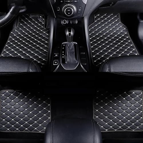 Tapis de Sol de Voiture antidérapants imperméables personnalisés, Ensemble Complet de Tapis de Sol en Cuir pour Mazda2 Mazda 2 Demio R DJ DL 2015~2022, Avant et arrière, Cuir PU, 4 pièces
