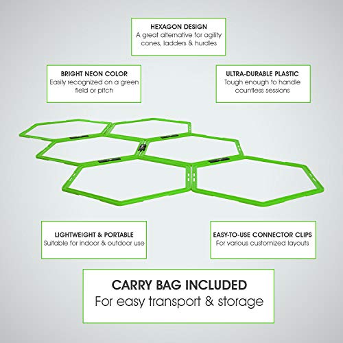 Yes4All Agility Hex Ring - Green Neon - 6 Rings #TOP2