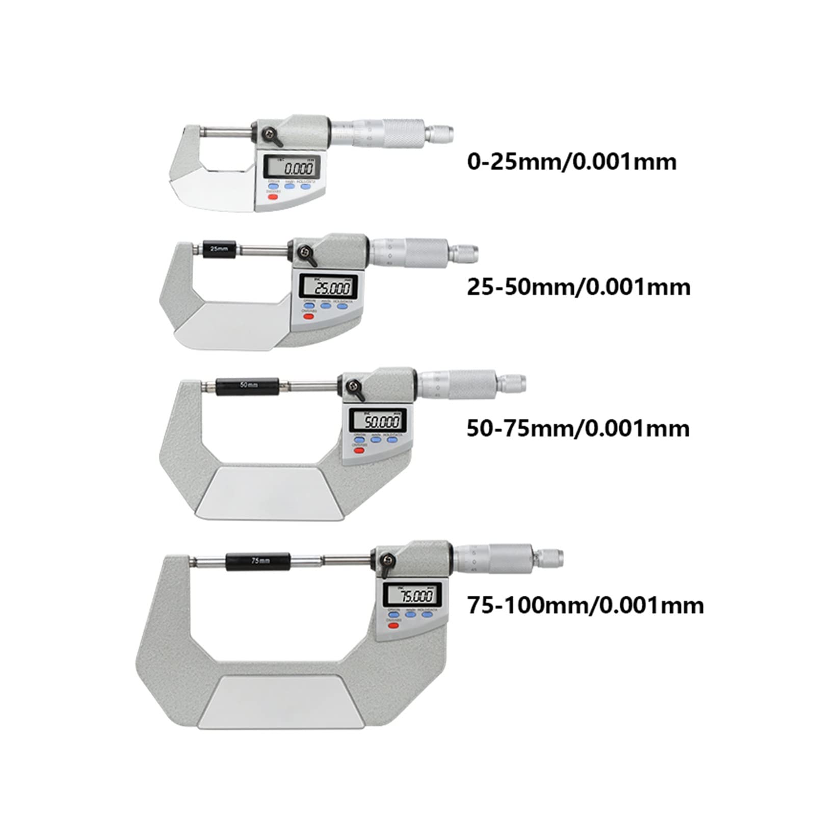 Micrometr IP65 0,001mm poza mikrometrem cyfrowym 0-25/50/75 100mm Woda olejowa Elektroniczna miernik miara Suwmiarka,Wysoka precyzja(25-50mm)