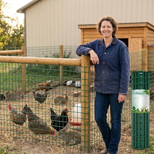 Amagabeli 1.0M x 10M Drahtzaun Grün | Gartenzaun aus Stahl mit PVC-Beschichtung | Maschendraht 50x75 mm | Sichtschutz, Hundegitter, Geflügelzaun, Kaninchendraht, Wildschutz