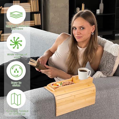 Support de télécommande pour boissons et collations pliable en bois naturel