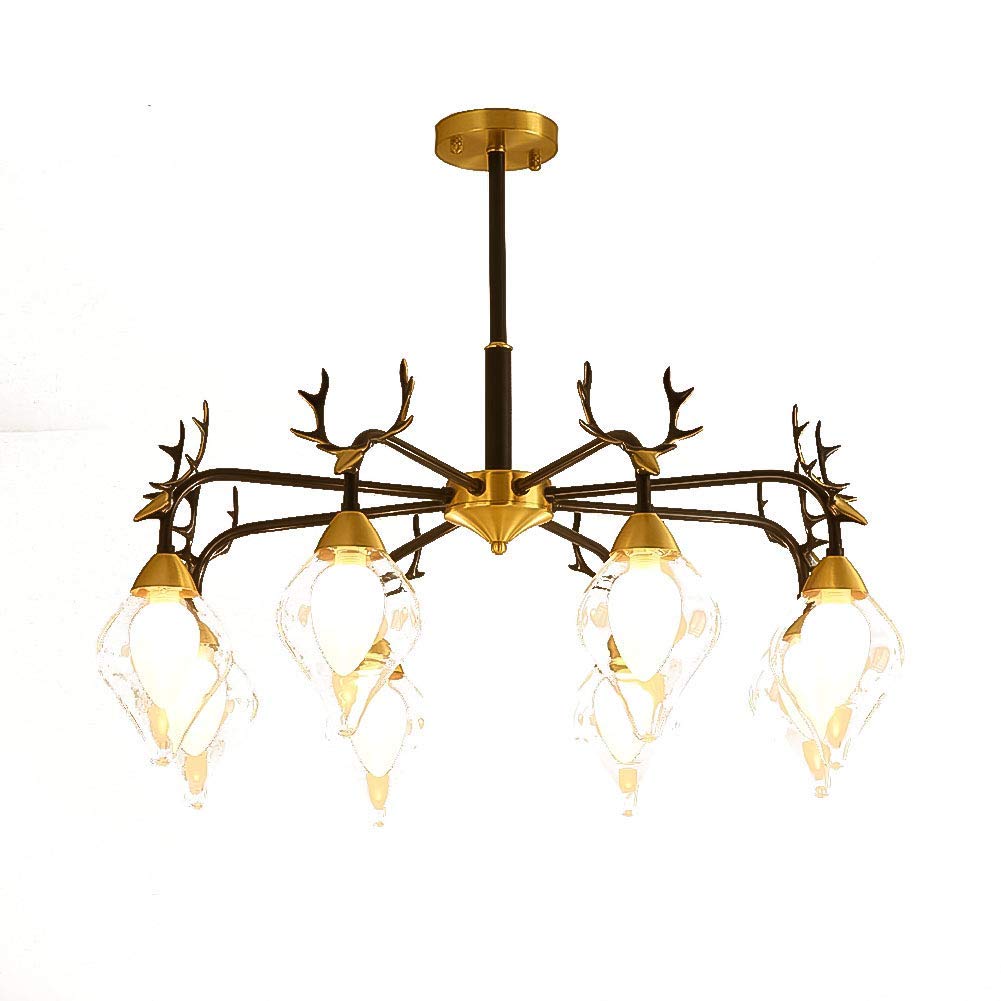 LYMSXAZOU Adjustable Antler Chandelier 15Light Brushed Brass Ceiling Light Fixture for Living Room Bedroom & Dining Industrial Black Design Elegant Home Lighting