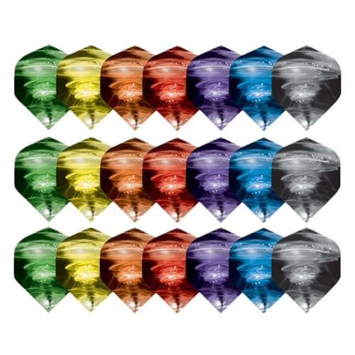 Zsail Dart Flights, 7 Stile 84 Stück PET Standard Zubehör für Darts, Dart Flights Slim Dart Flights Set für Soft/Steel Tip Dartpfeile Spiele(Farbe-B)
