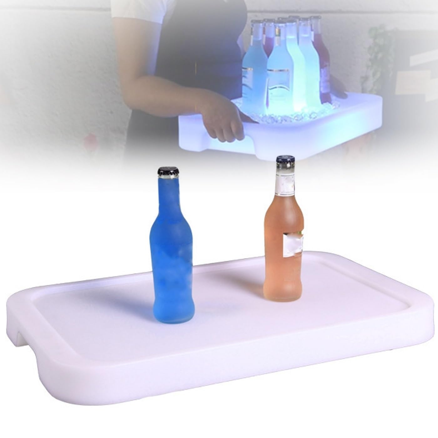 Plateau de service lumineux étanche 16 couleurs avec télécommande pour bar