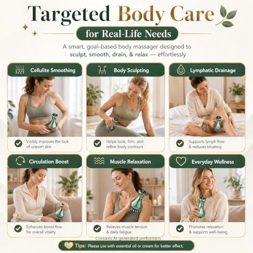 Image of 4-in-1 Lymphatic Drainage Massager - Anti Cellulite Massage Tool with Heating /Vibration /Red Light /Microcurrent,Body Sculpting Machine for Legs /Belly /Back /Hips Reduce Stretch Marks & Cellulite