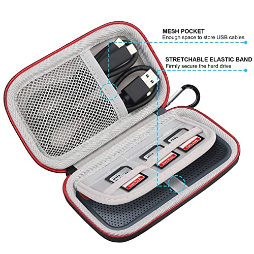 Lacdo Hard Carrying Case for SanDisk Extreme Portable SSD SDSSDE61 SDSSDE60 SDSSDE30 500GB 1TB 2TB 4TB USB-C EVA External Solid State Drive Shockproof Water Repellent Protective Storage Bag - Image 4
