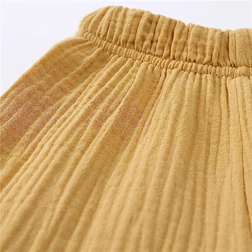 Toddler Cotton Linen Sweatpants Plain Straight Wide Leg Joggers Pants Baby Boys Fall Elastic Waist Casual Trousers4