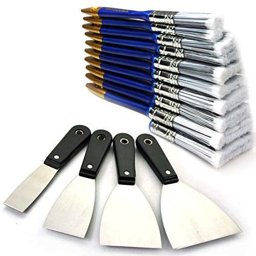 14Piece Premium Paint Brush and Painters Scraper,Paint Brushes,Paint Brush Set, Piece Putty Knife,Taping Knives,Paint Scraper,Home Repair Tools,Tools,Hand Tools,Tool Set,Tool kit,Shipping by FBA