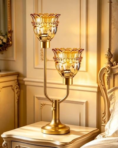 Image of Lightdot Mid Century Modern Table Lamp Dimmable Vintage Gold Lamp Gift
