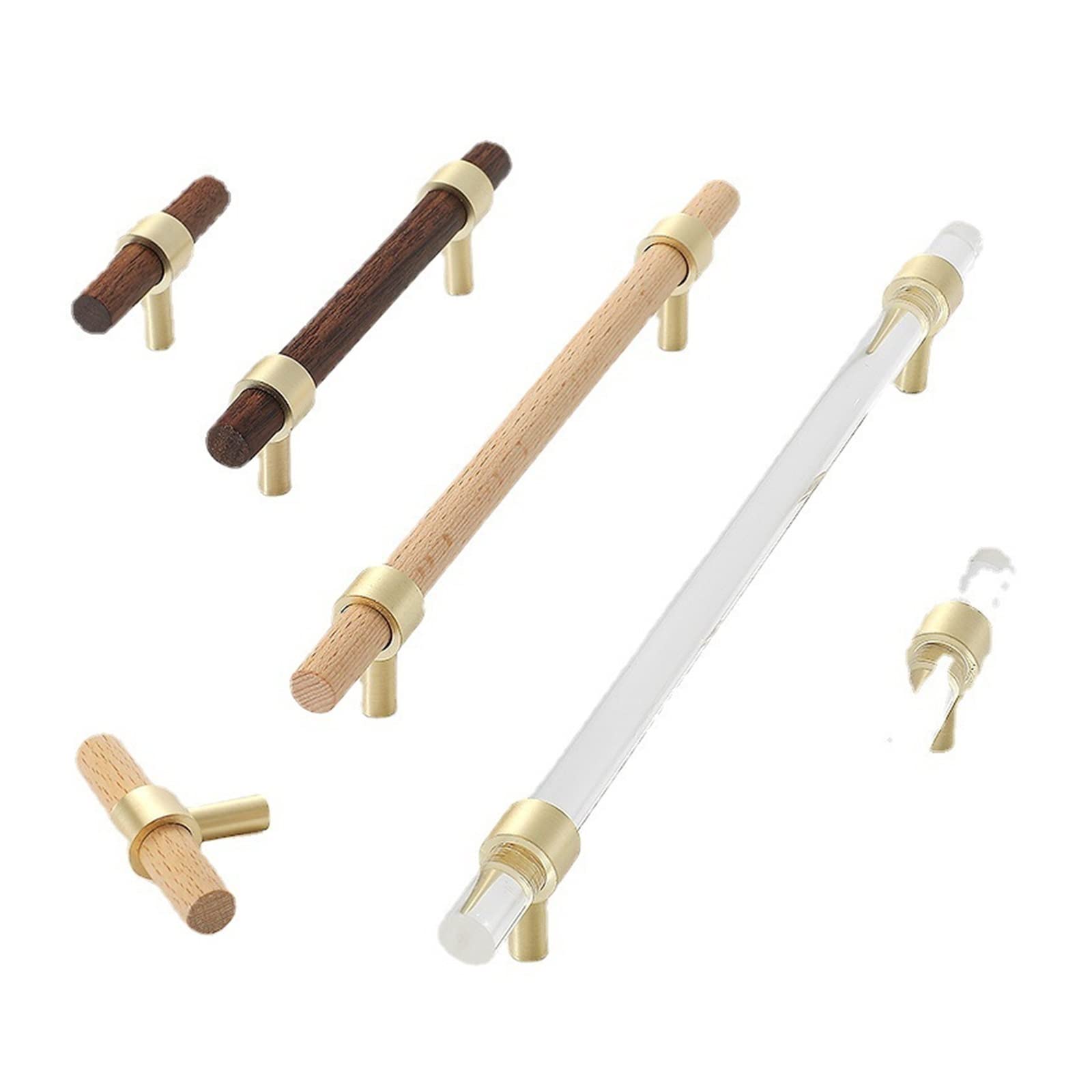 Bouton de tiroir en acrylique or et hêtre ELTOX pour mobilier haut de gamme