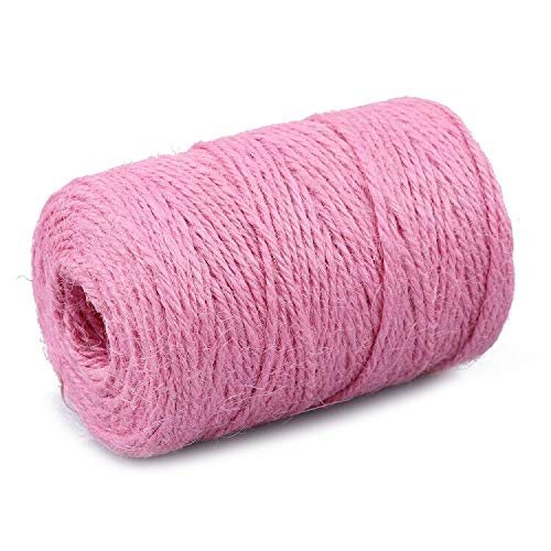 JeogYong Ficelle Jute Naturelle 2mm X 100m - Cordelette Blanche Biodégradable Pour Jardin, Emballage Cadeaux Et Décoration