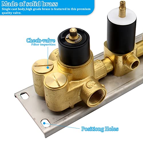 Matte Black 4-Function Shower Diverter Valve Thermostatic Brass Mixer Mixing Shower Valve Can Use All Options At A Time #TOP2