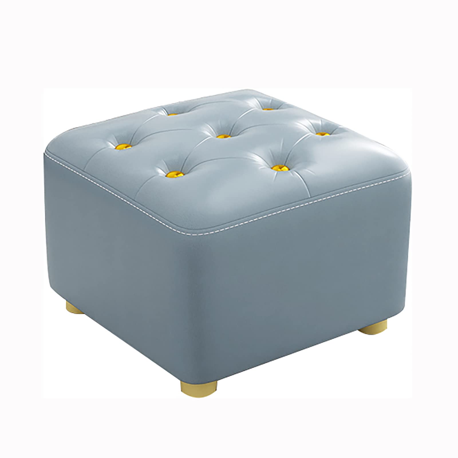 Repose-Pieds Soulagez vos Jambes Lourdes grâce à ce Petit Pouf en Cuir Bleu