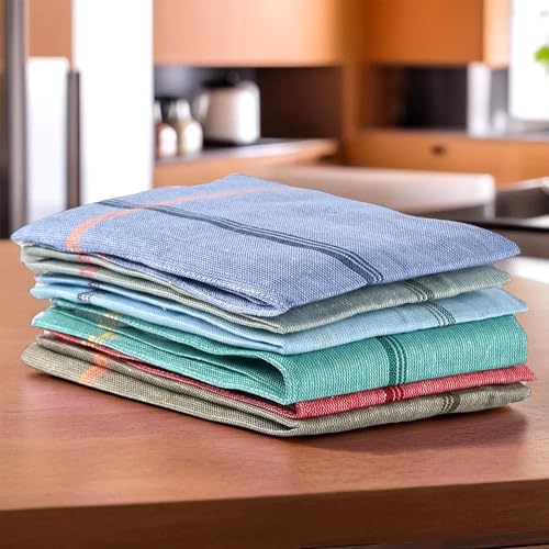 Image of Kuber Industries Pack of 6 Cotton Kitchen Cloth /Napkins | Fridge, Kitchen Cleaning & Roti Napkins With Tassles | 19x19 Inches - Multicolor