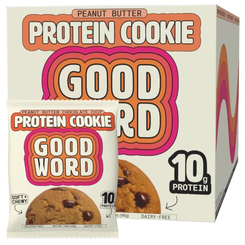Peanut Butter Protein Cookie, Soft & Chewy, High Protein Snack, Gluten-Free, Grain-Free, Dairy-Free, No Seed Oils, No Refined Sugars, Made with Almond Butter & Collagen, 12-Pack