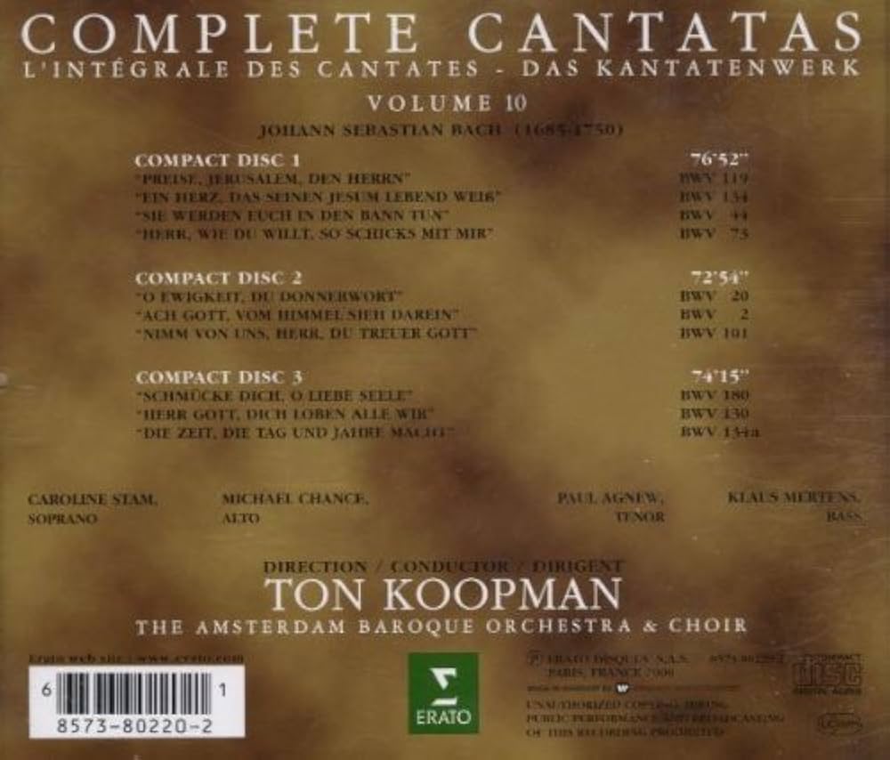 Amazon.co.jp: Bach: Complete Cantatas, Volume 10 / Koopman
